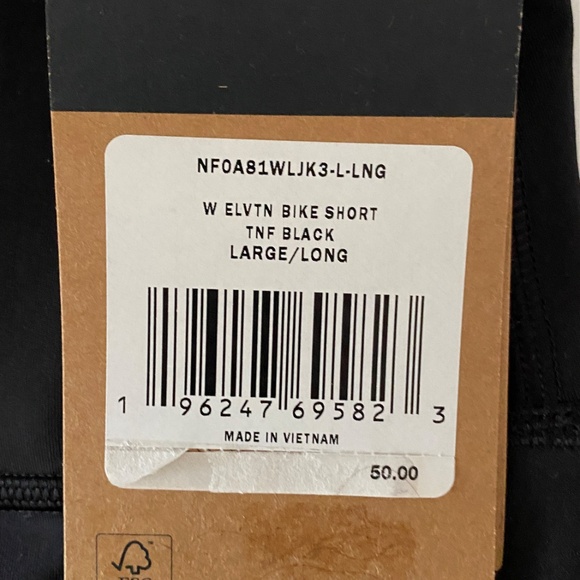 The North Face Women’s Elvin Bike Short TNF Black Size L/Long New With Tags - Picture 3 of 3